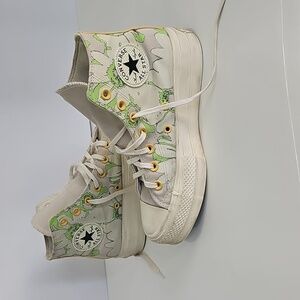 Converse High-Top Sneakers with Green and Yellow Accents
